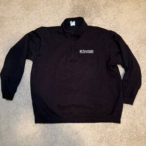 Men’s Black Quarter Zip Sweatshirt XL – Fountain Worker Experience Logo Pullover